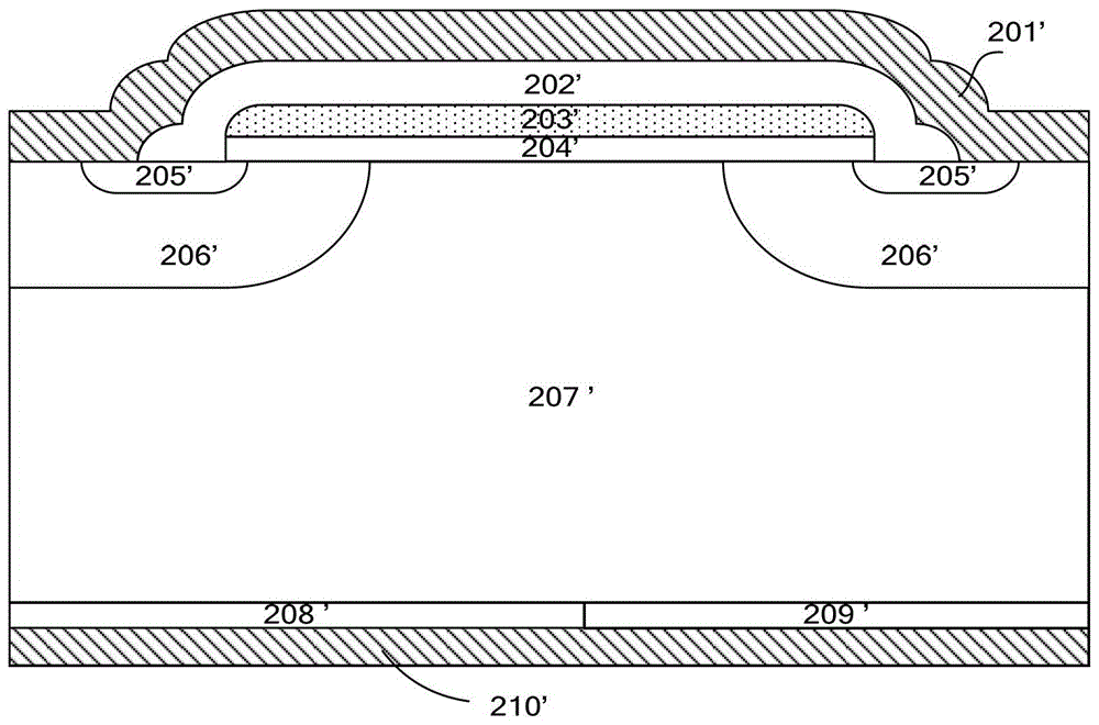 A kind of igbt structure with built-in diode and its manufacturing method