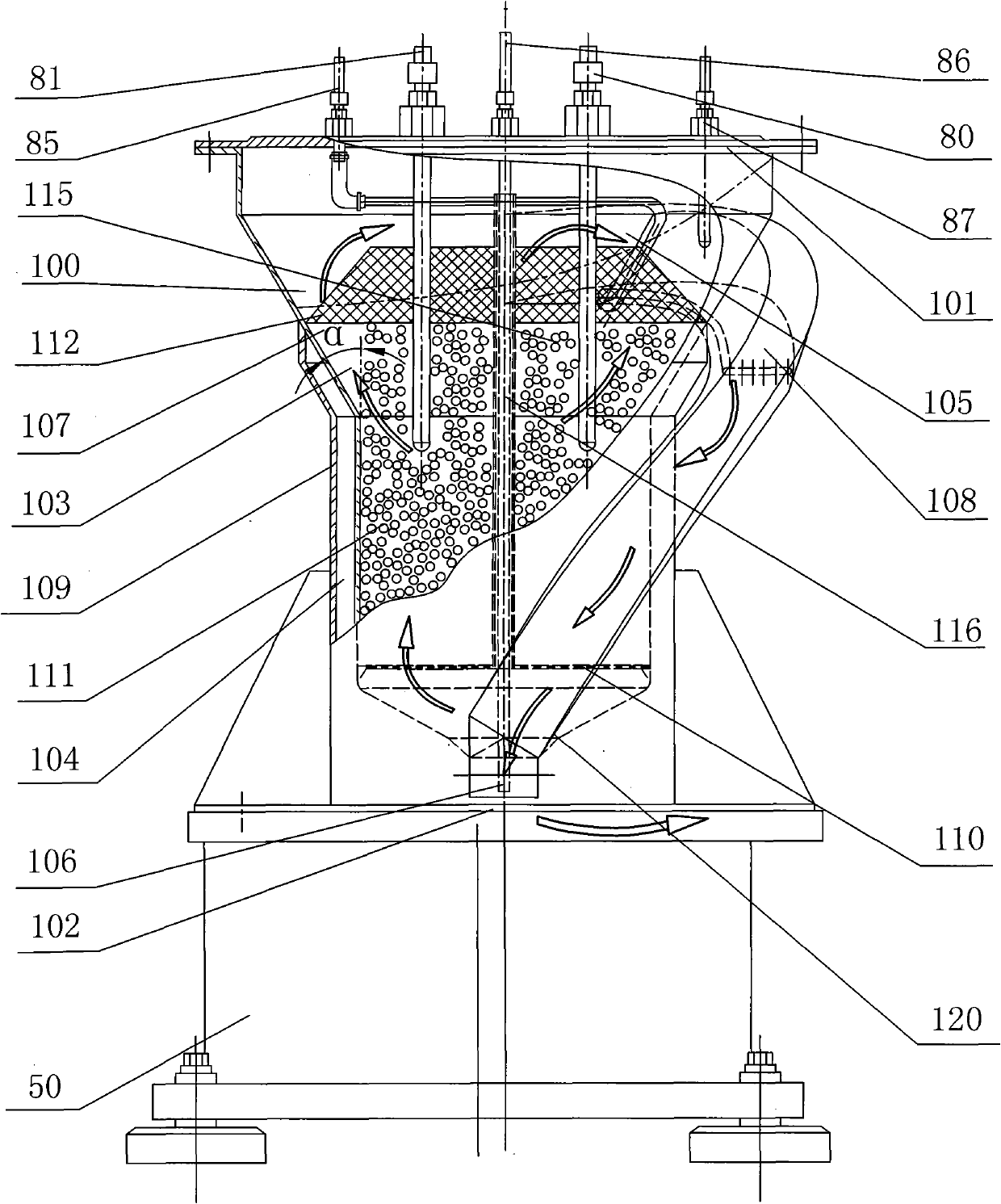 Fluidized bed type cell reactor circulating outside tank and method for cultivating animal cells