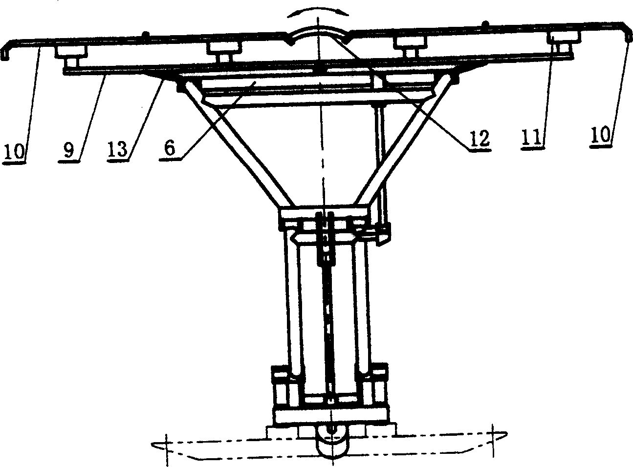 Double-wire powering trolleybus pantograph with damping spring barrel