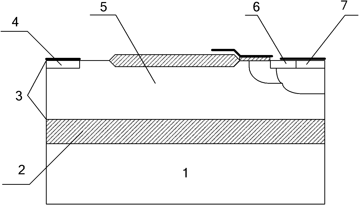 Partial SOI (silicon on insulator) traverse double-diffused device