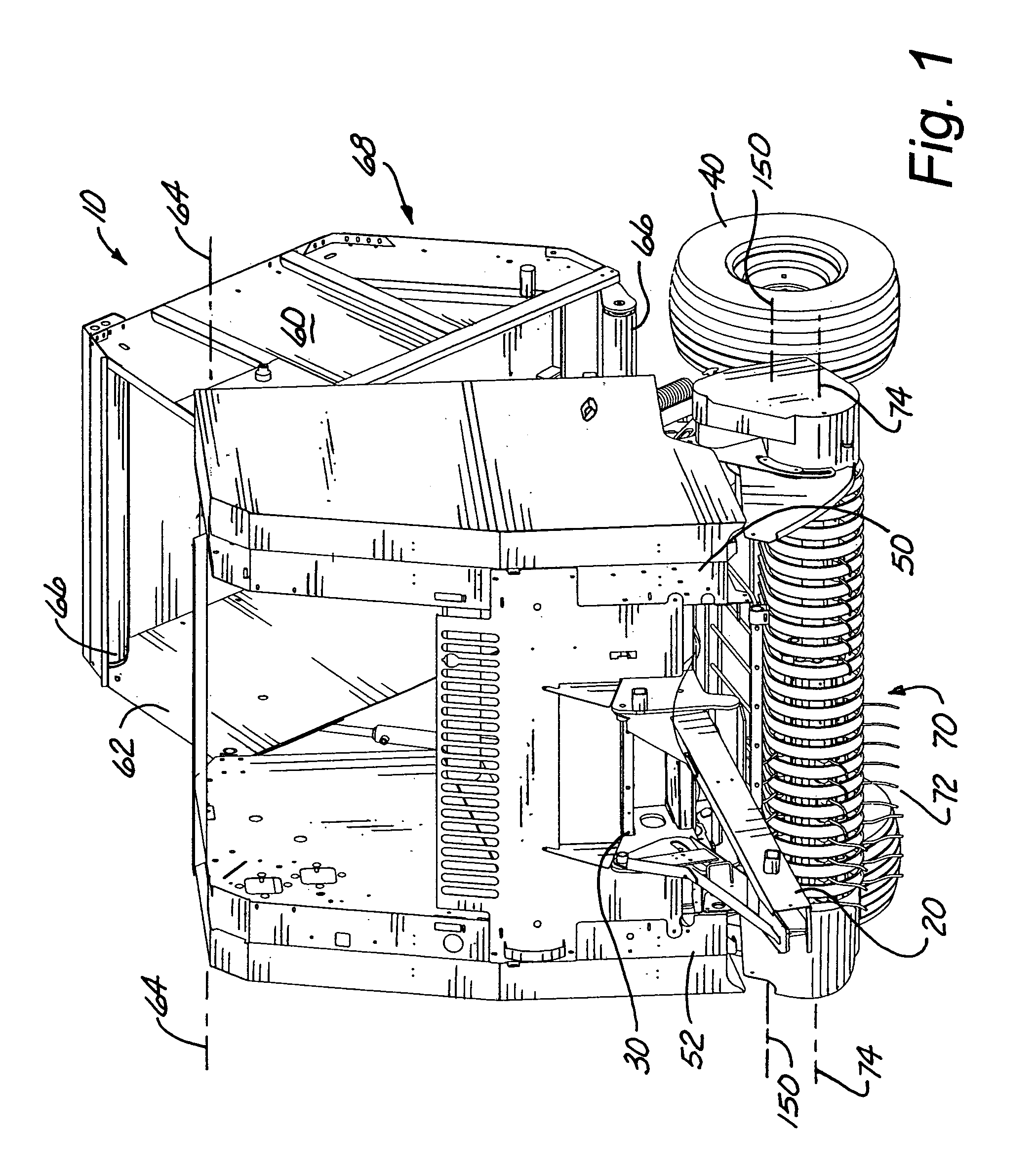 Wide pickup header for a round baler