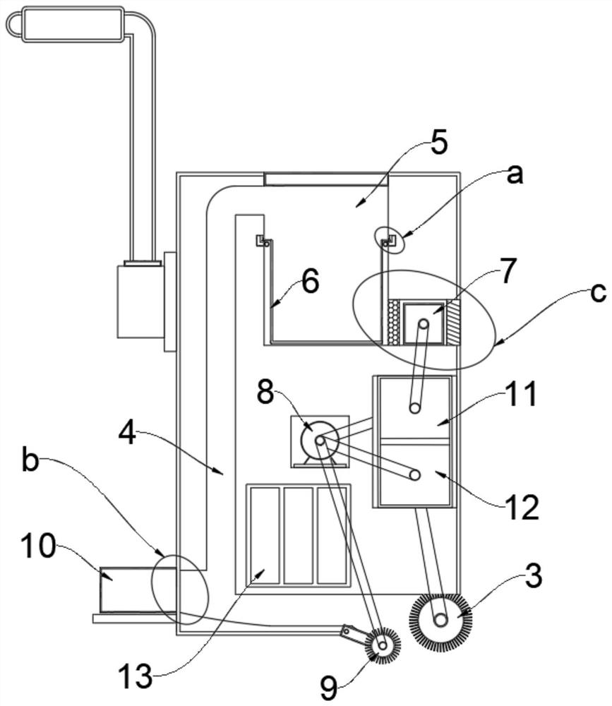 Hand-push type automatic road sweeper