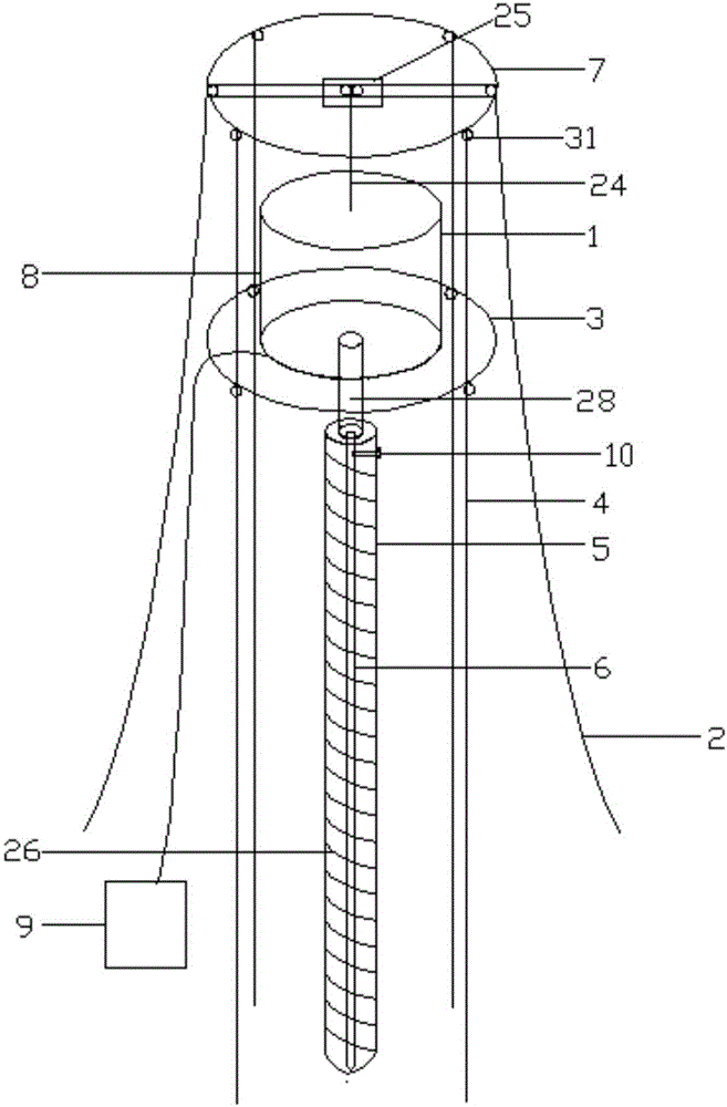 Implantation and recovery device for adsorption wire by surface geochemical exploration, and use method