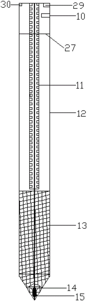 Implantation and recovery device for adsorption wire by surface geochemical exploration, and use method