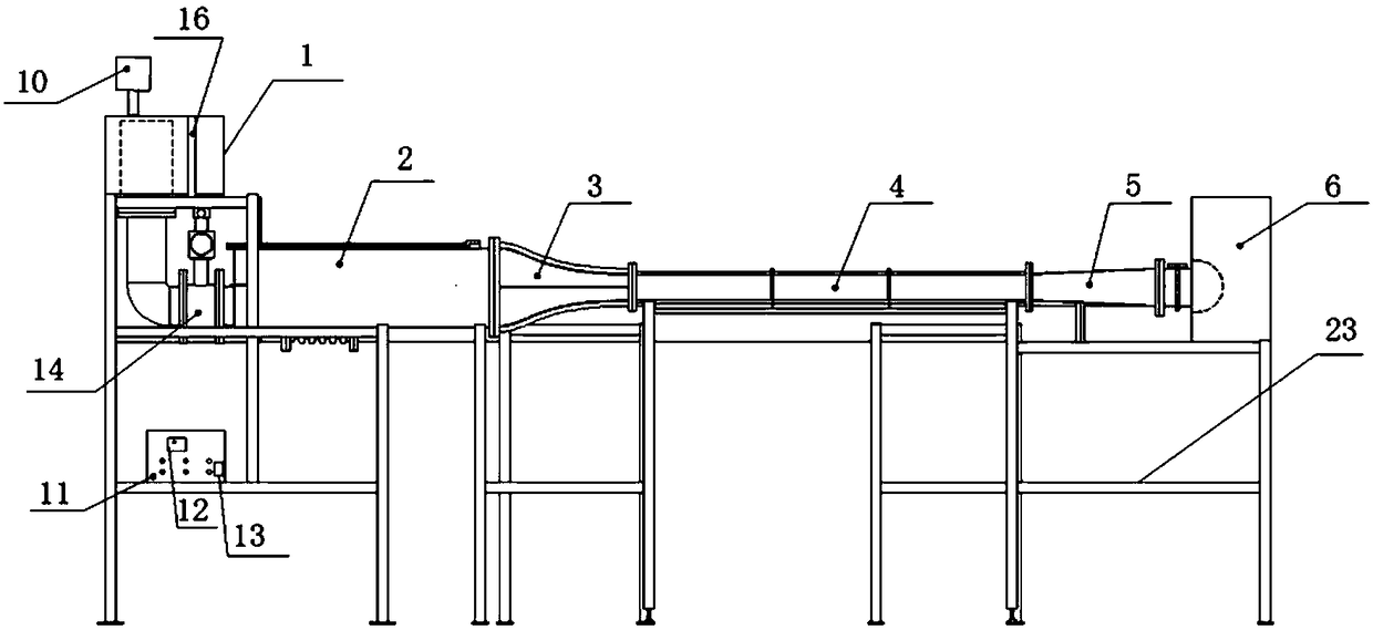 Gravity circulating water tunnel for underwater complex surface anti-drag measurement