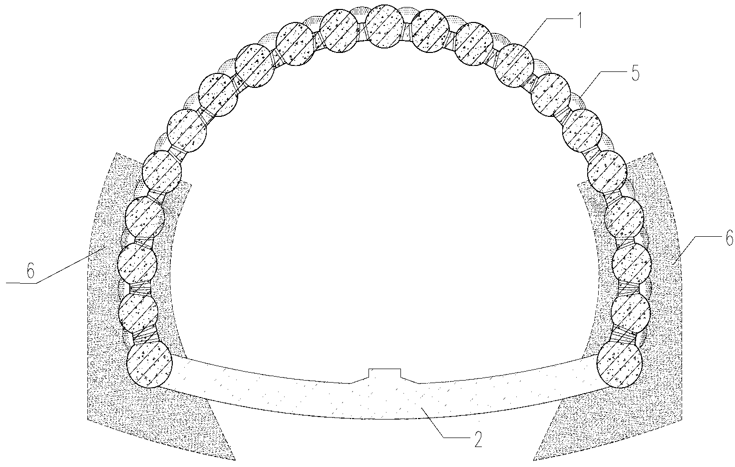 Molded lining support structure and construction method for soft soil ground layer