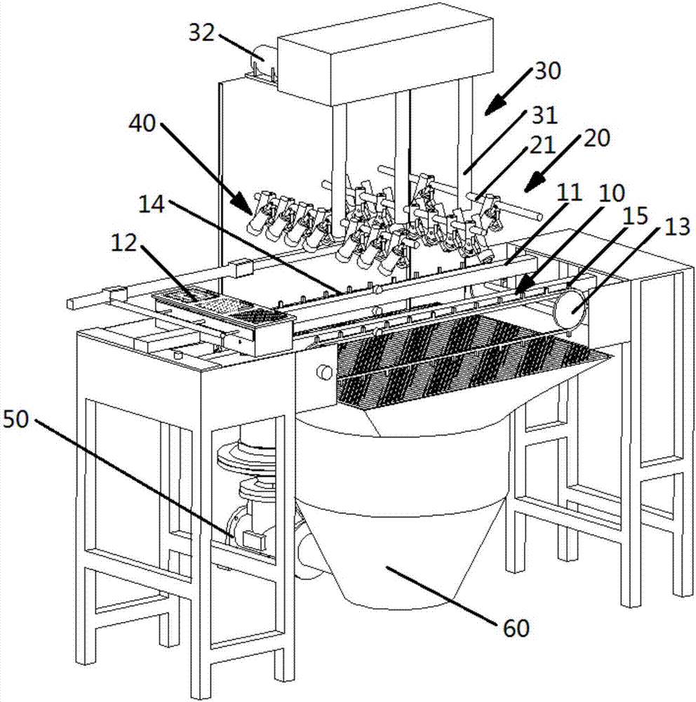 Three-axis linkage automatic sandblasting device for diamond wire polysilicon wafers