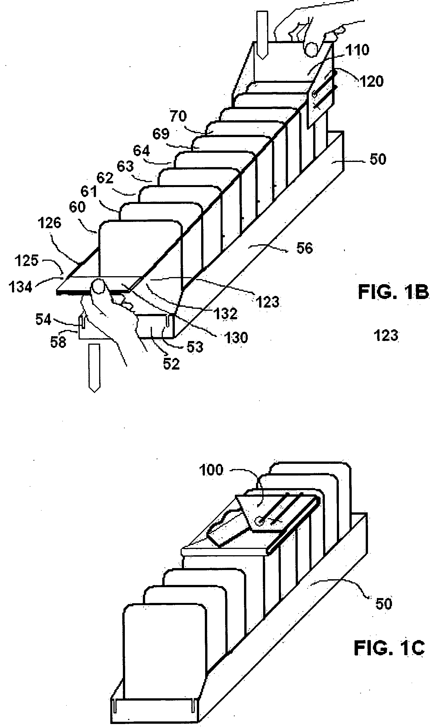 Method and apparatus for in-carton display and fronting of merchandise items