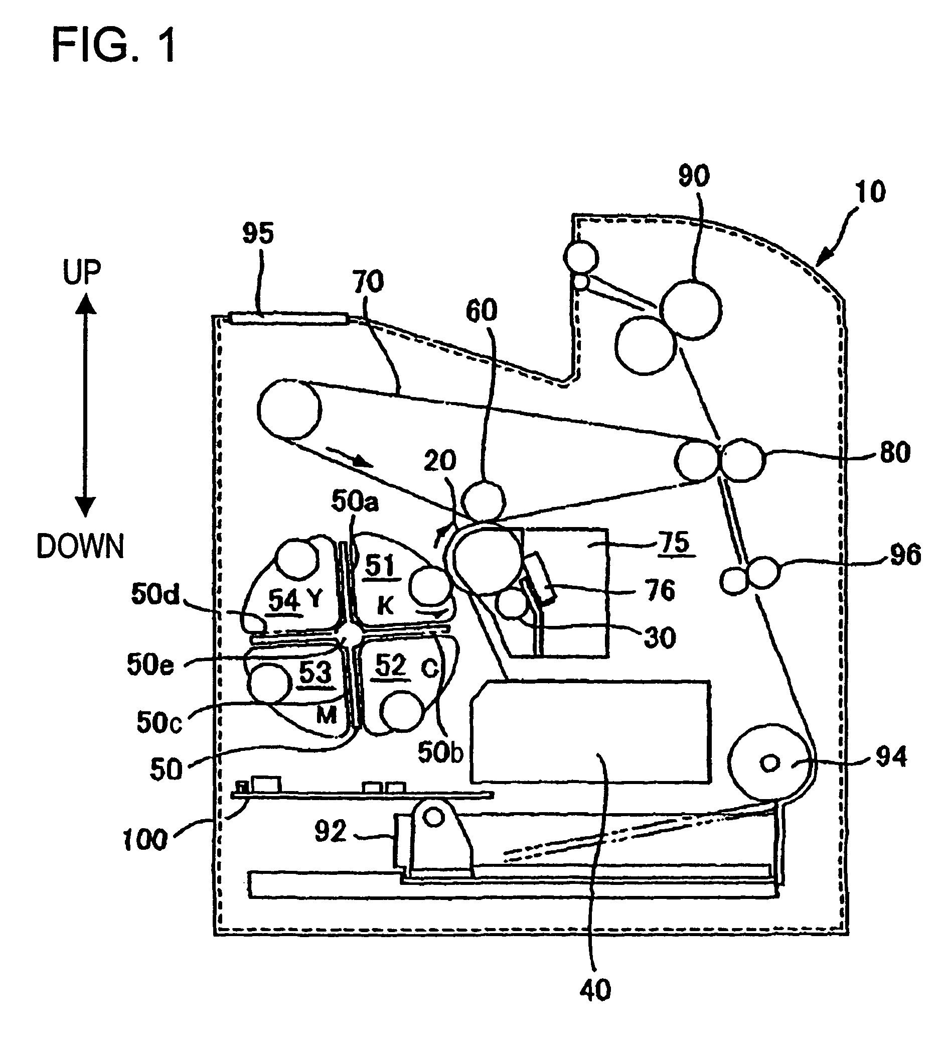 Image formation device enabling switching between color printing mode and monochrome printing mode