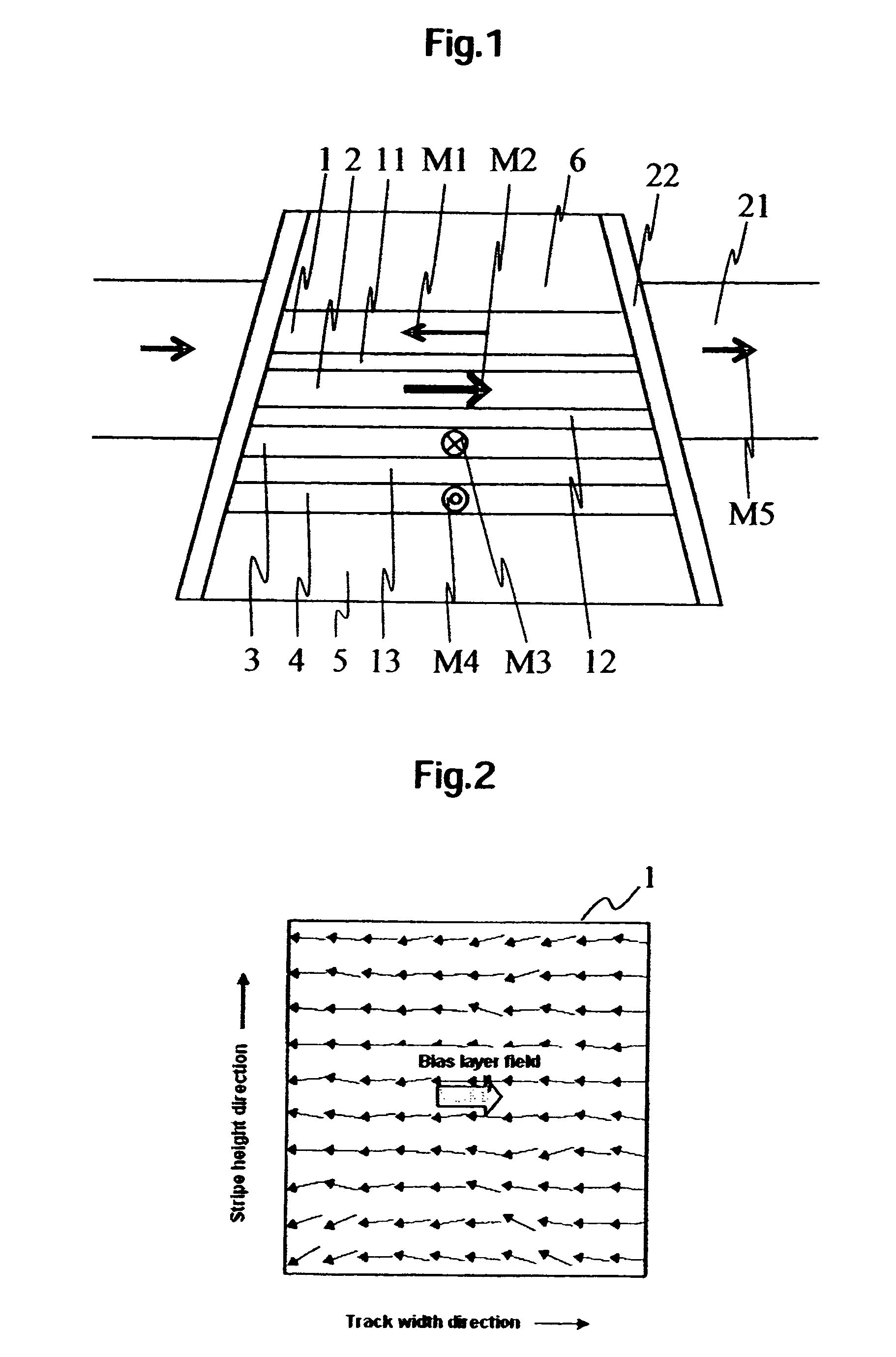 Magnetic head using a synthetic ferri free structure