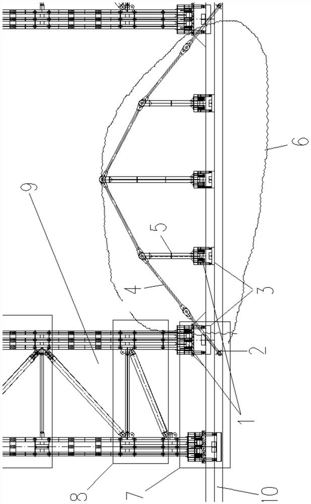 Tension-compression assembly type beam string structure steel supporting system