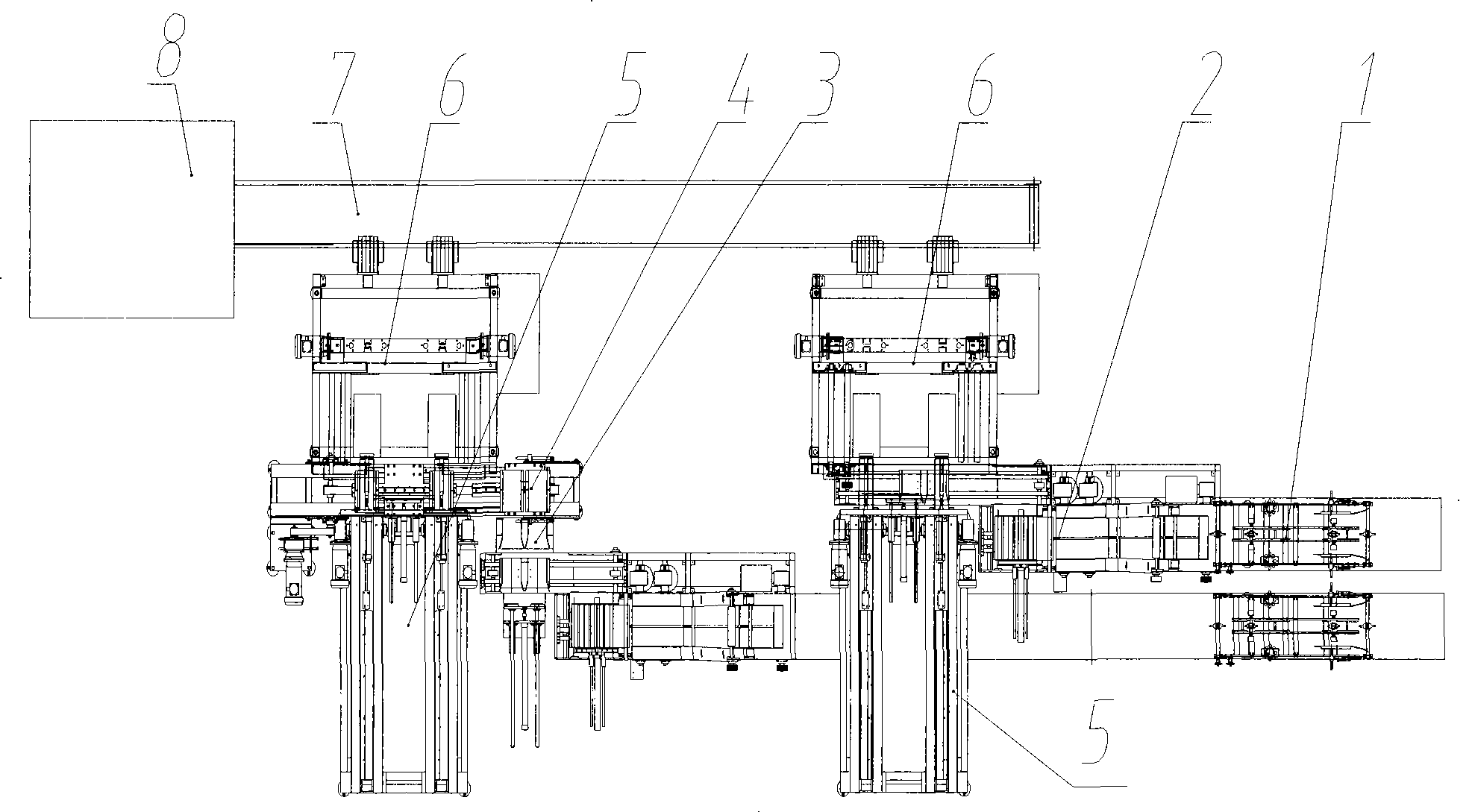 Civilian explosion automatic medium packaging box assembly line