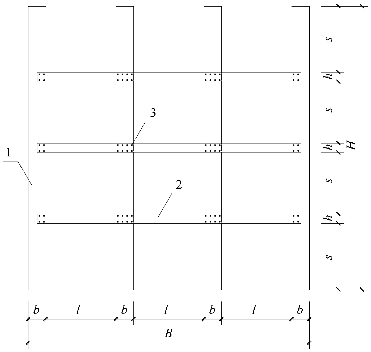 Thin-wall square steel tube-phosphogypsum hollow section composite wall and manufacturing method