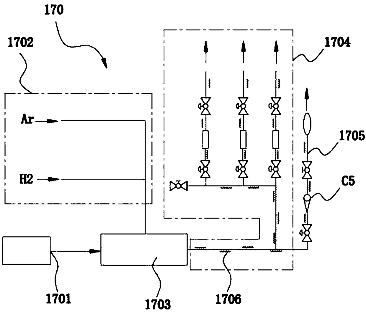 Uniform gas supply device for vapor deposition furnace, and vapor deposition furnace