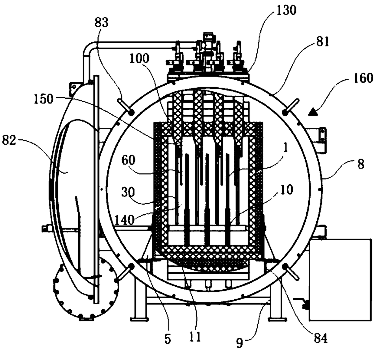 Uniform gas supply device for vapor deposition furnace, and vapor deposition furnace