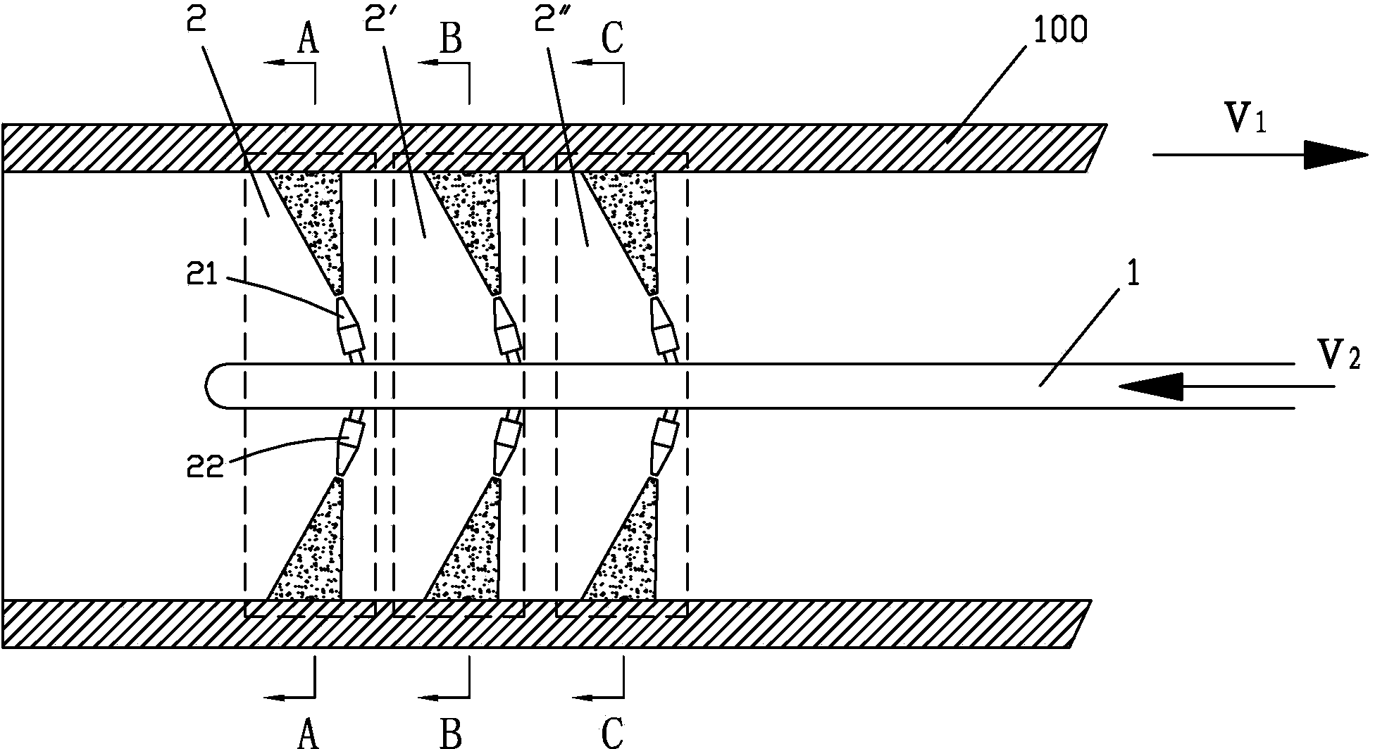 Jet descaling device and jet descaling method for removing scales on inner wall of metal tube