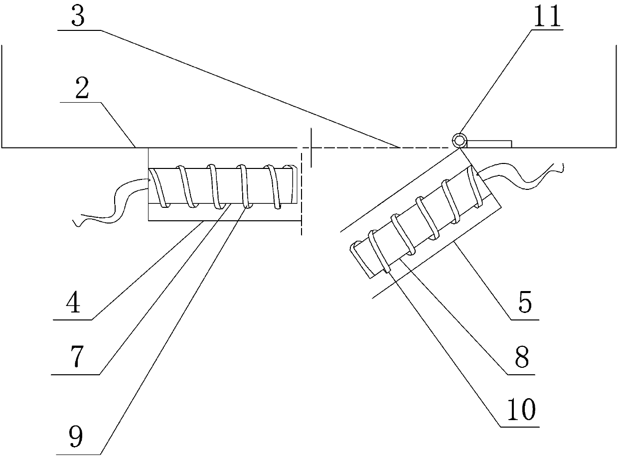 Magnetic force adjustable gate type fluid lining surrounding rock pressure relief device and construction method