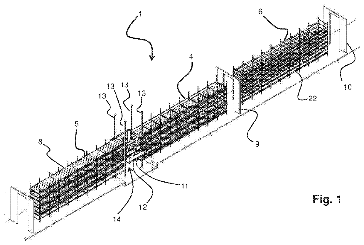 Arrangement and method for the cultivation of horticultural products