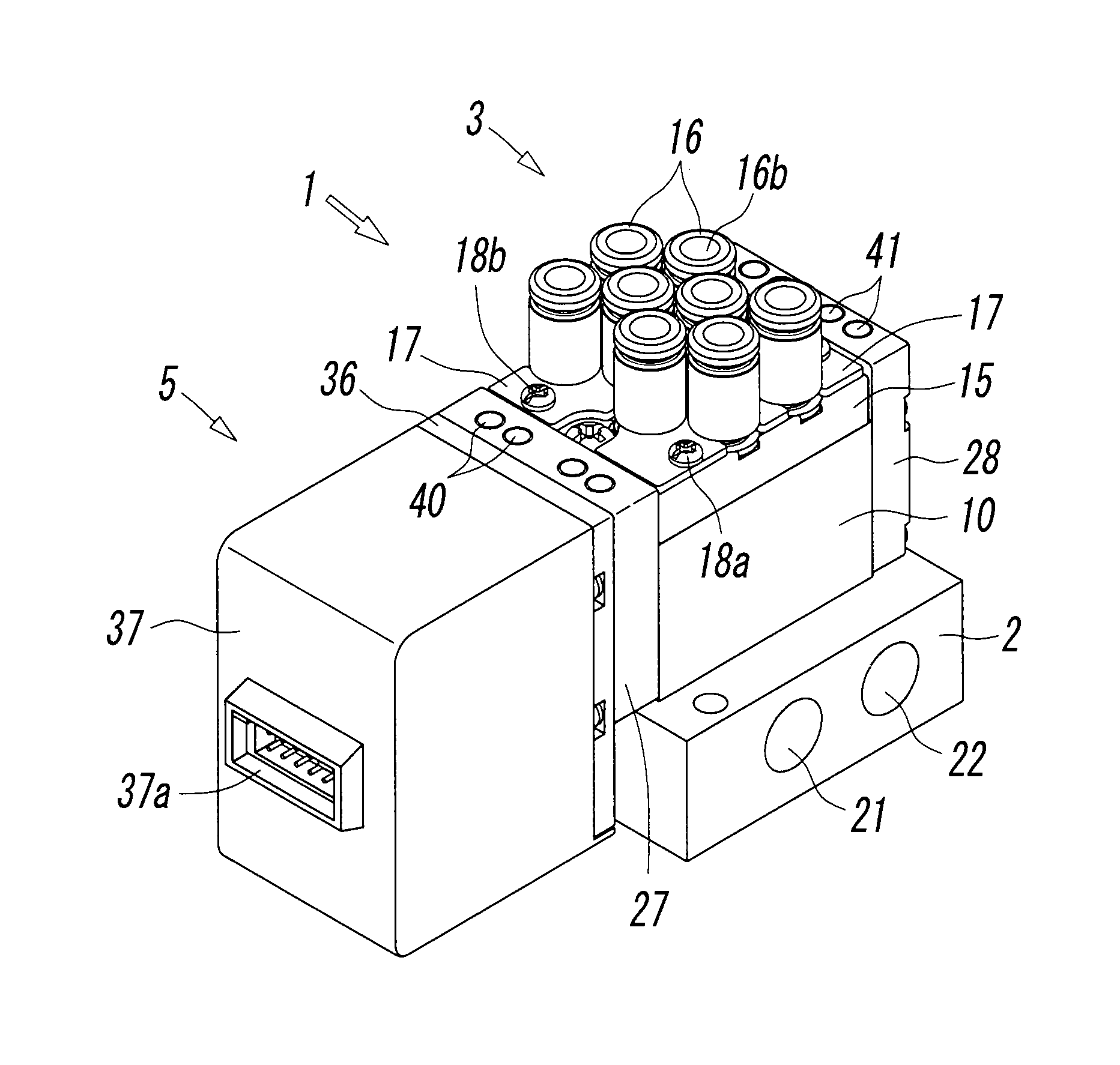 Multiple electromagnetic valve