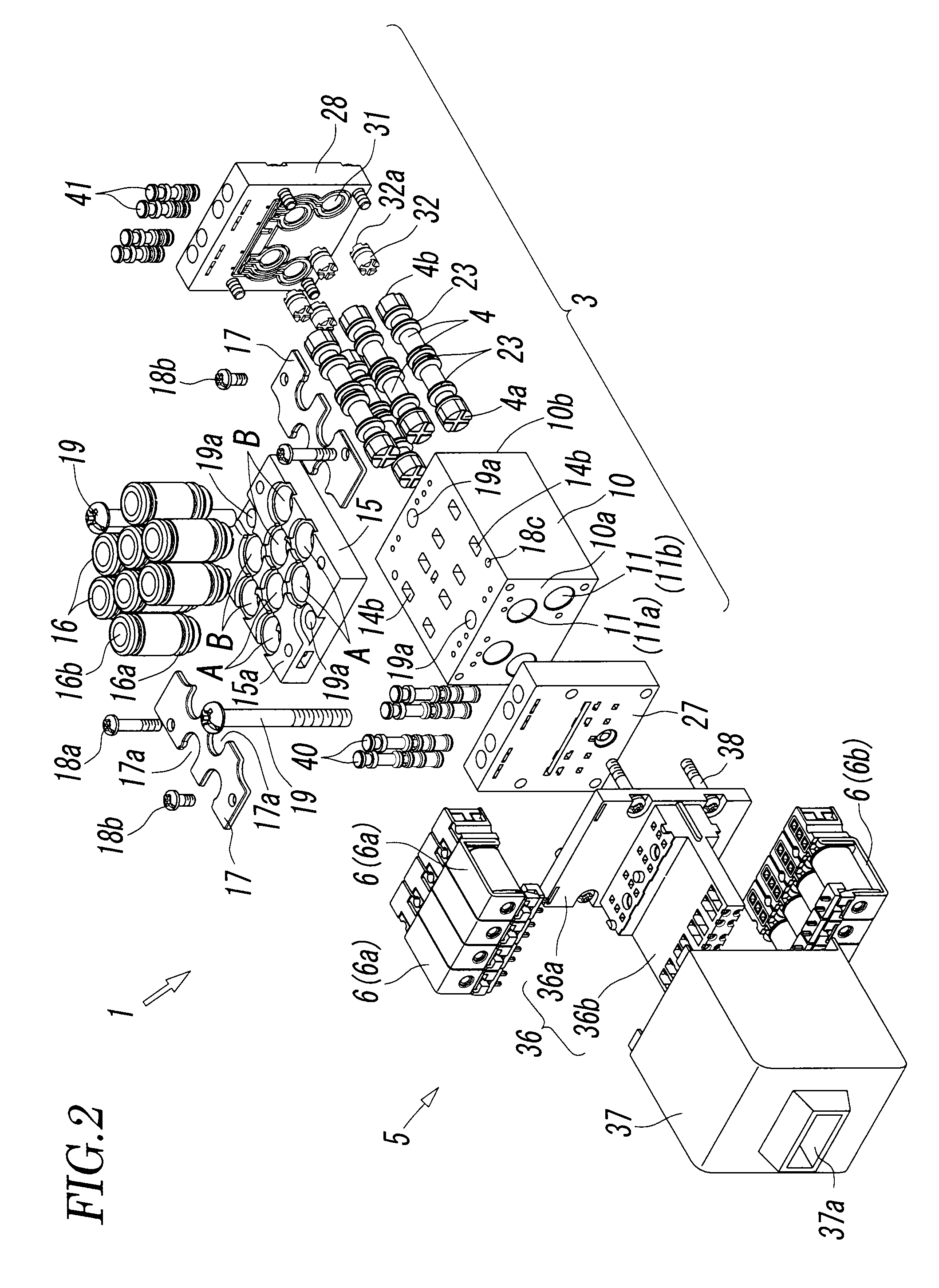 Multiple electromagnetic valve