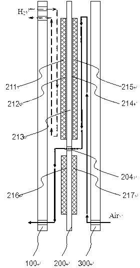 Self-humidifying fuel cell