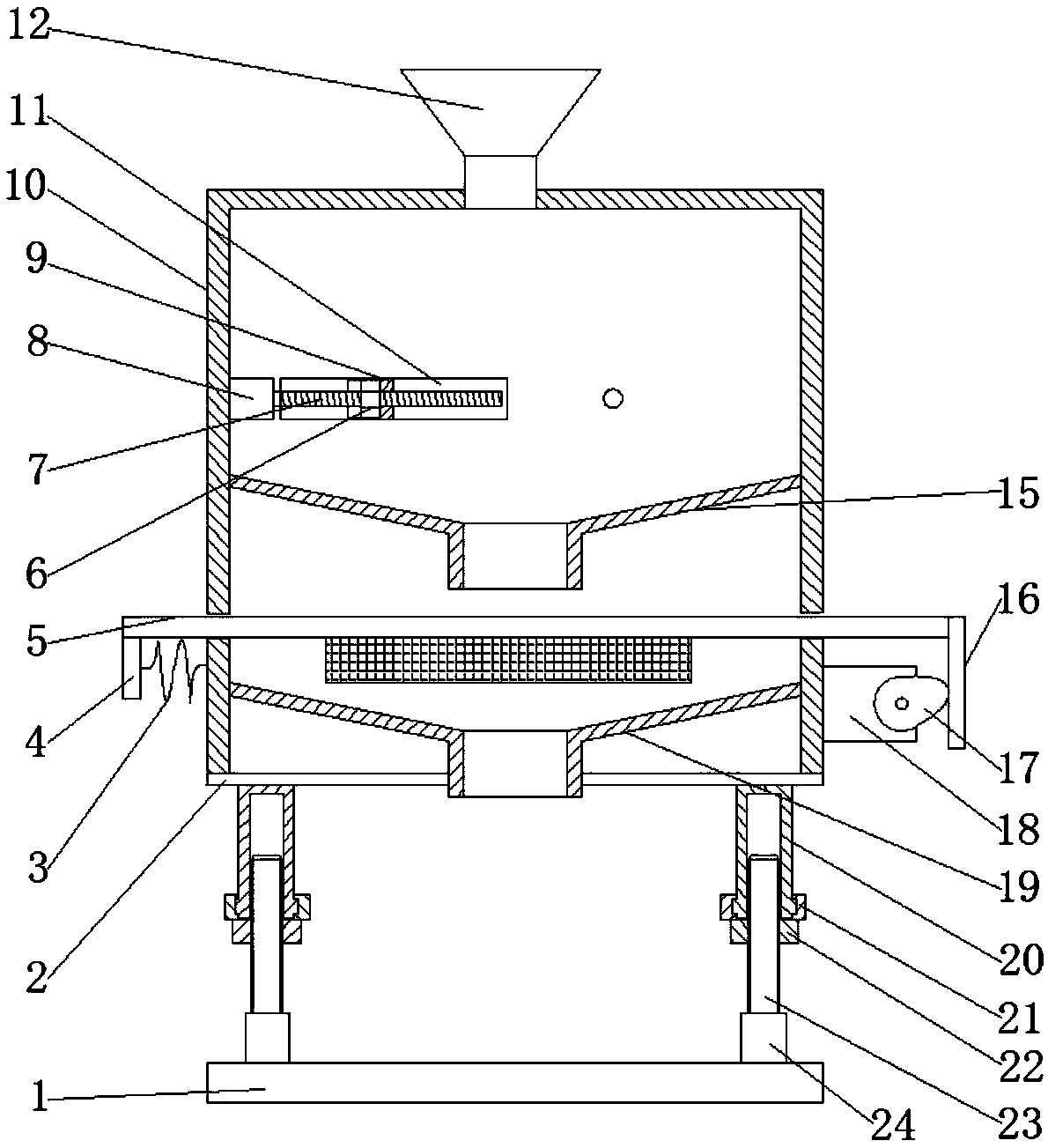 Rolling distance adjustable roller flour mill