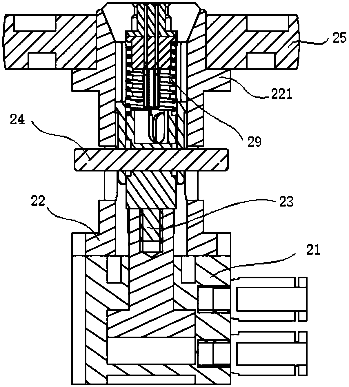 Automatic leveling laser transmitter fixture