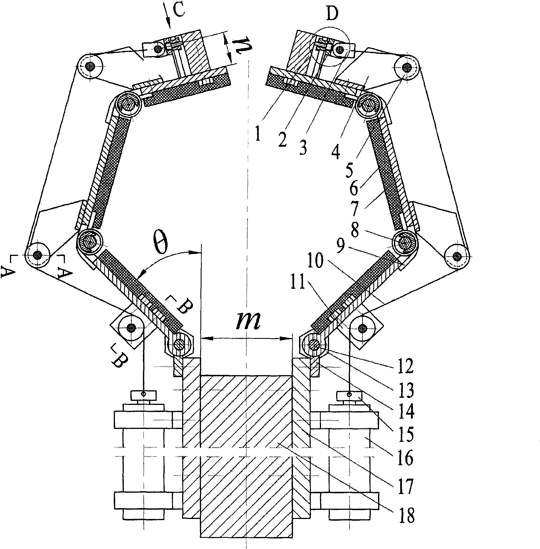 Pneumatic single tow rope multi-joint flexible manipulator with damping