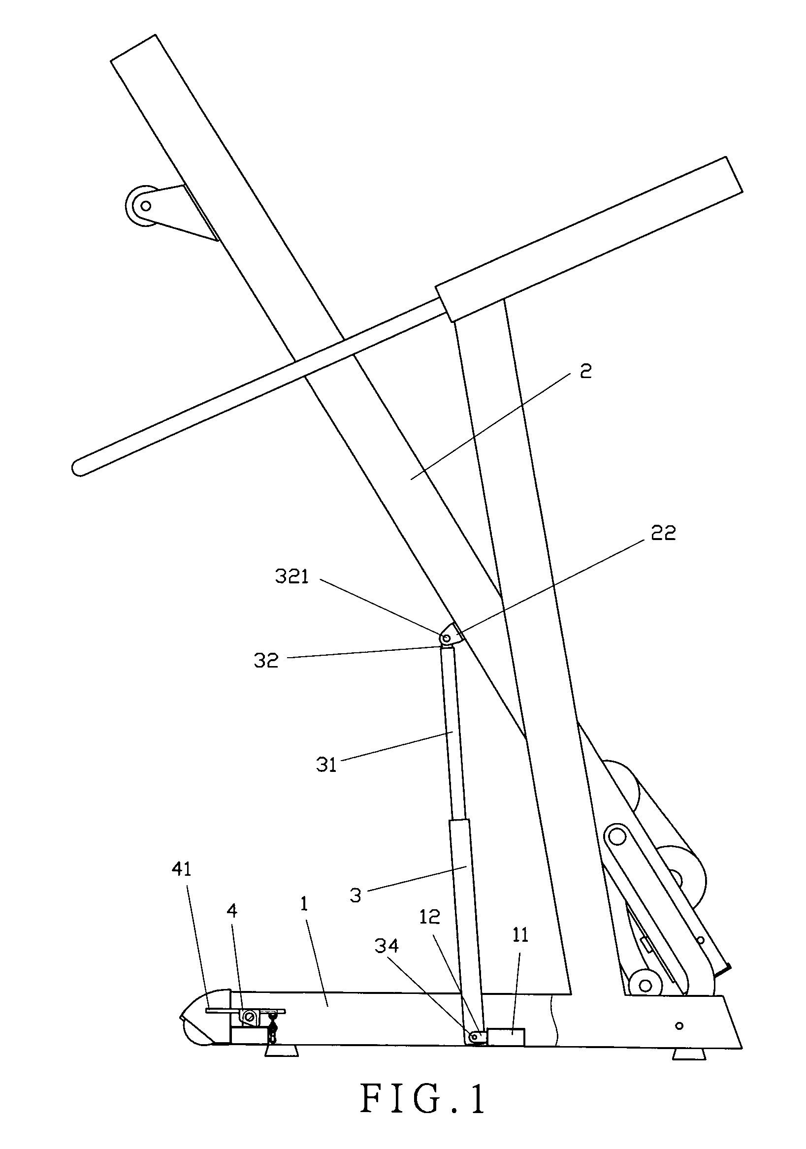 Jogging machine having a platform folding structure