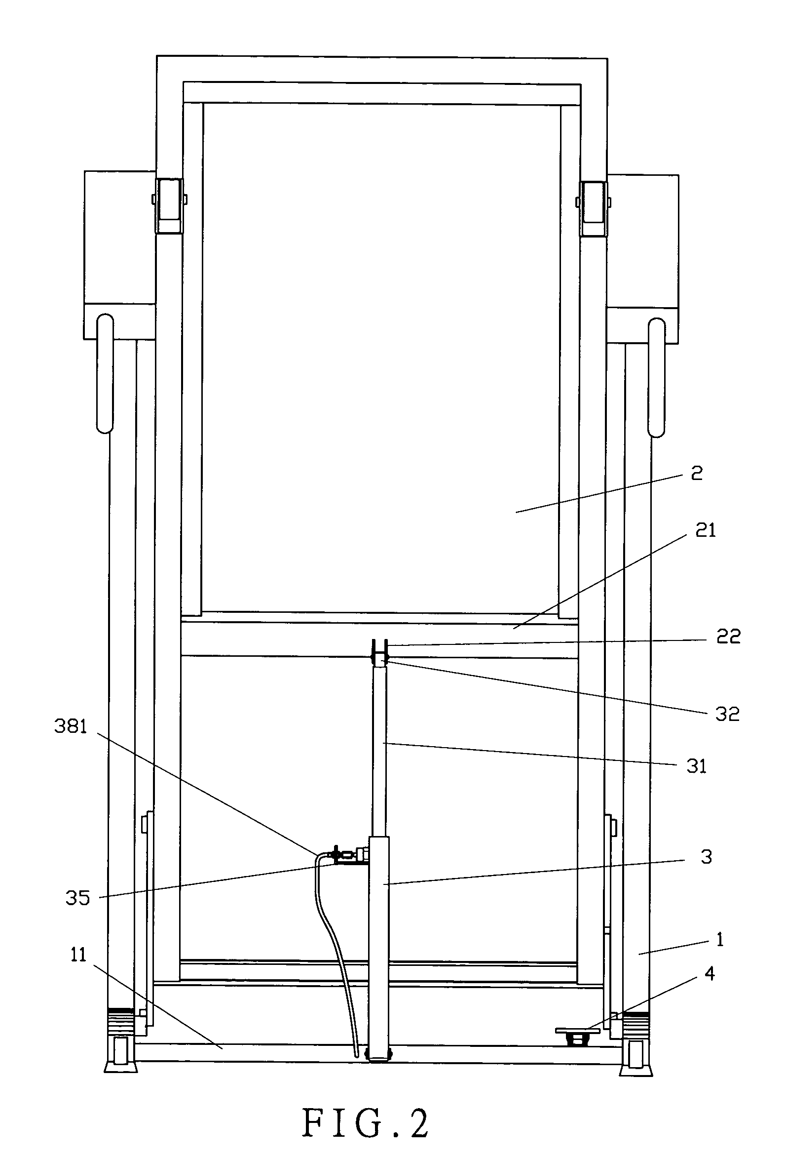 Jogging machine having a platform folding structure