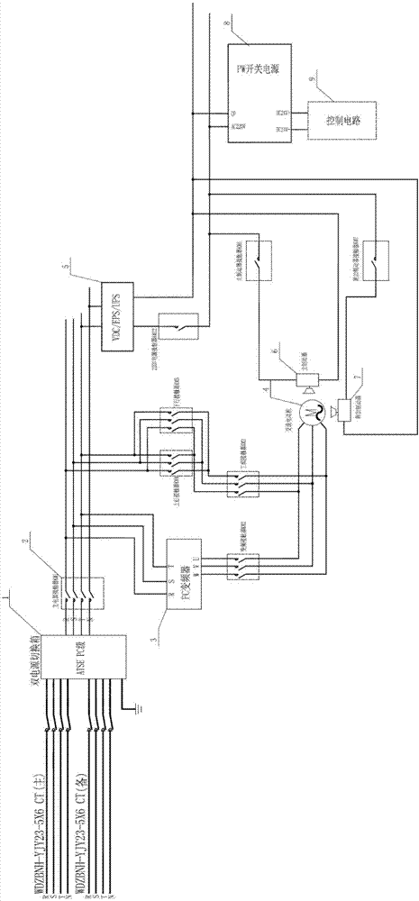 Escalator dual-power-supply switching auxiliary apparatus and method