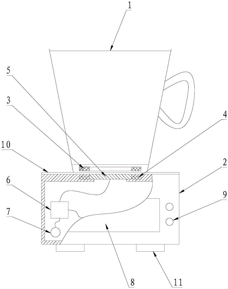 Alarm type toothbrush cup and alarm method thereof