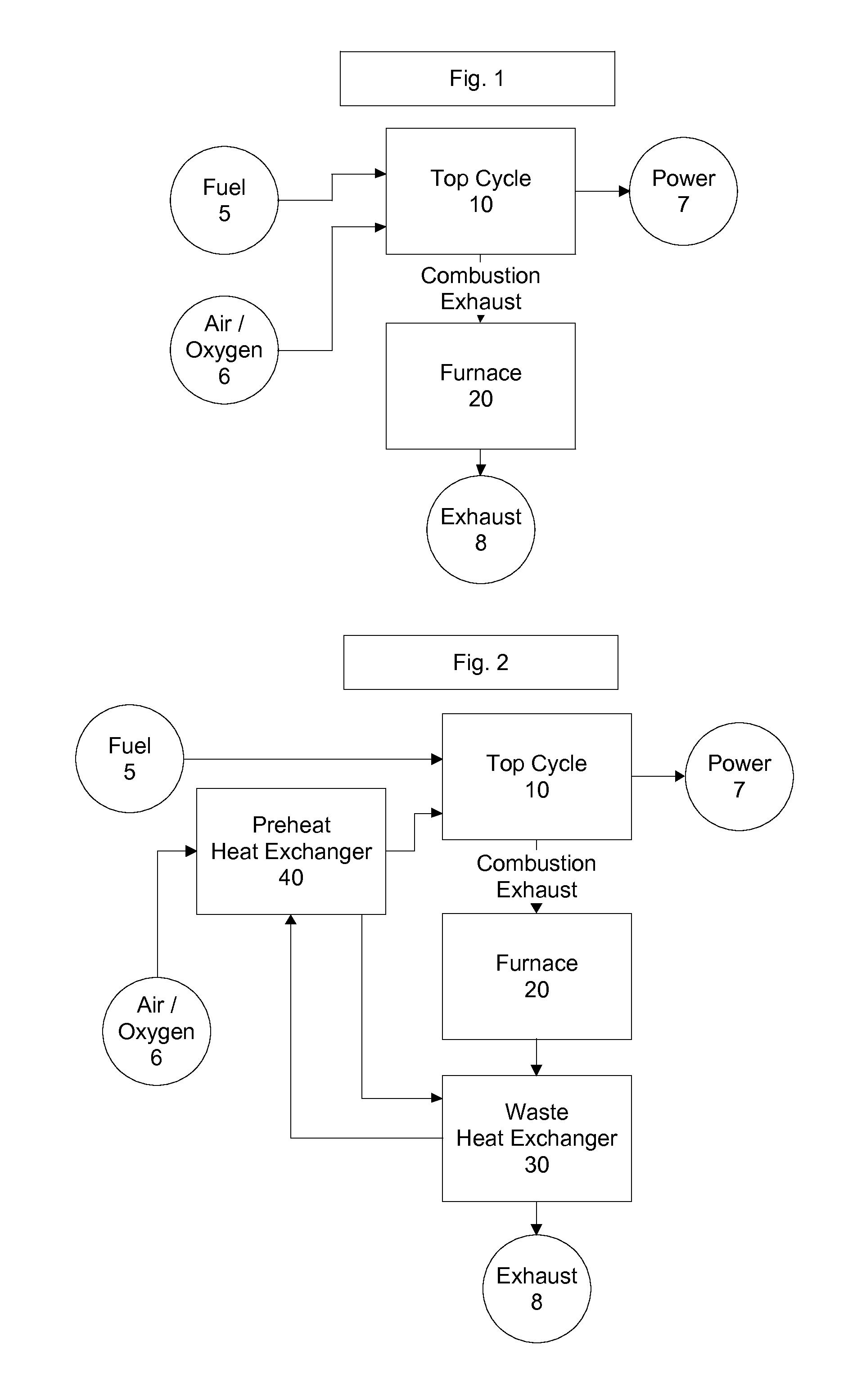 Top cycle power generation with high radiant and emissivity exhaust