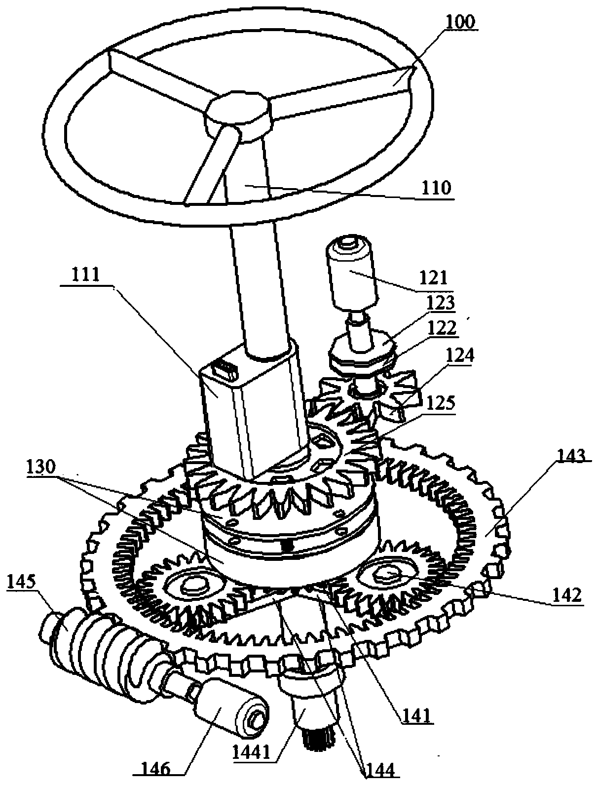 A new type of steering mechanism and its control method capable of realizing part of the steering-by-wire function