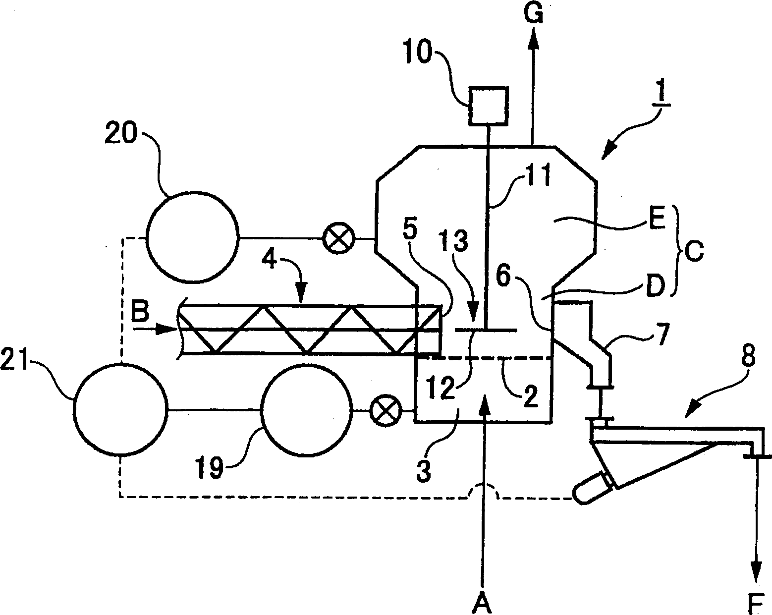 Fluidized bed type dryer and drying method