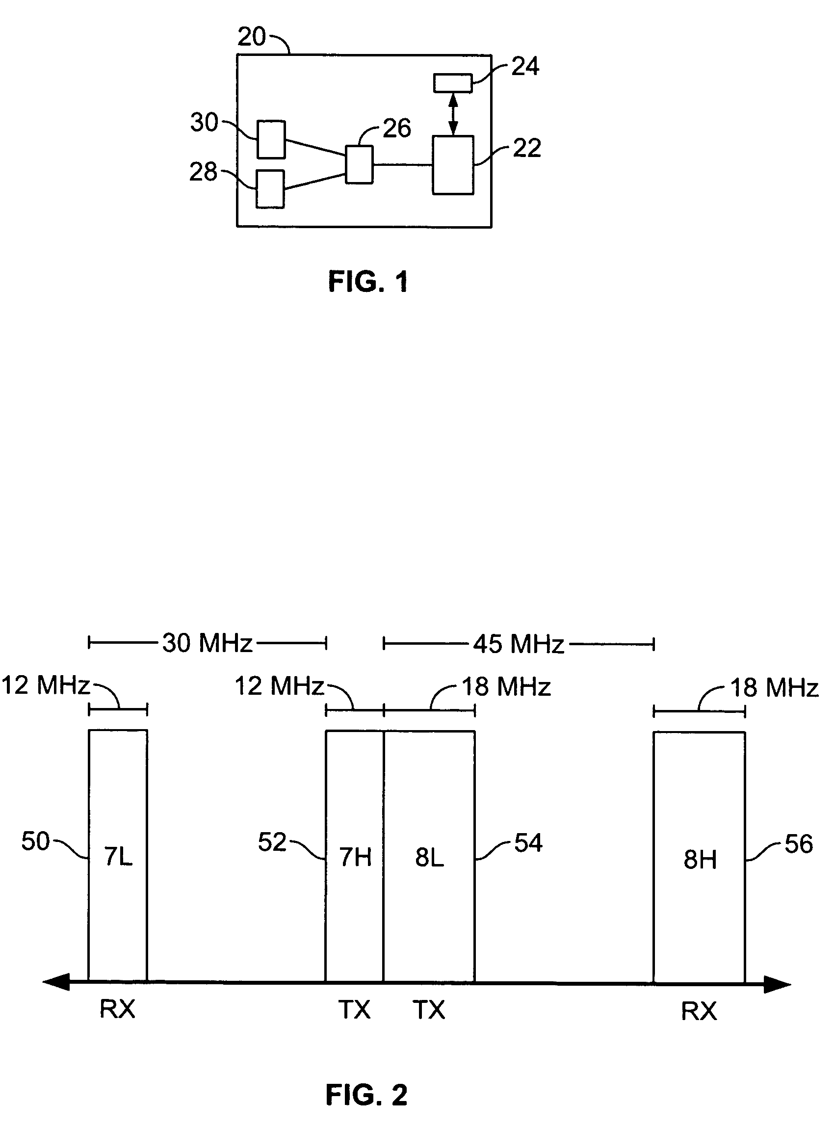 Dual band full duplex mobile radio