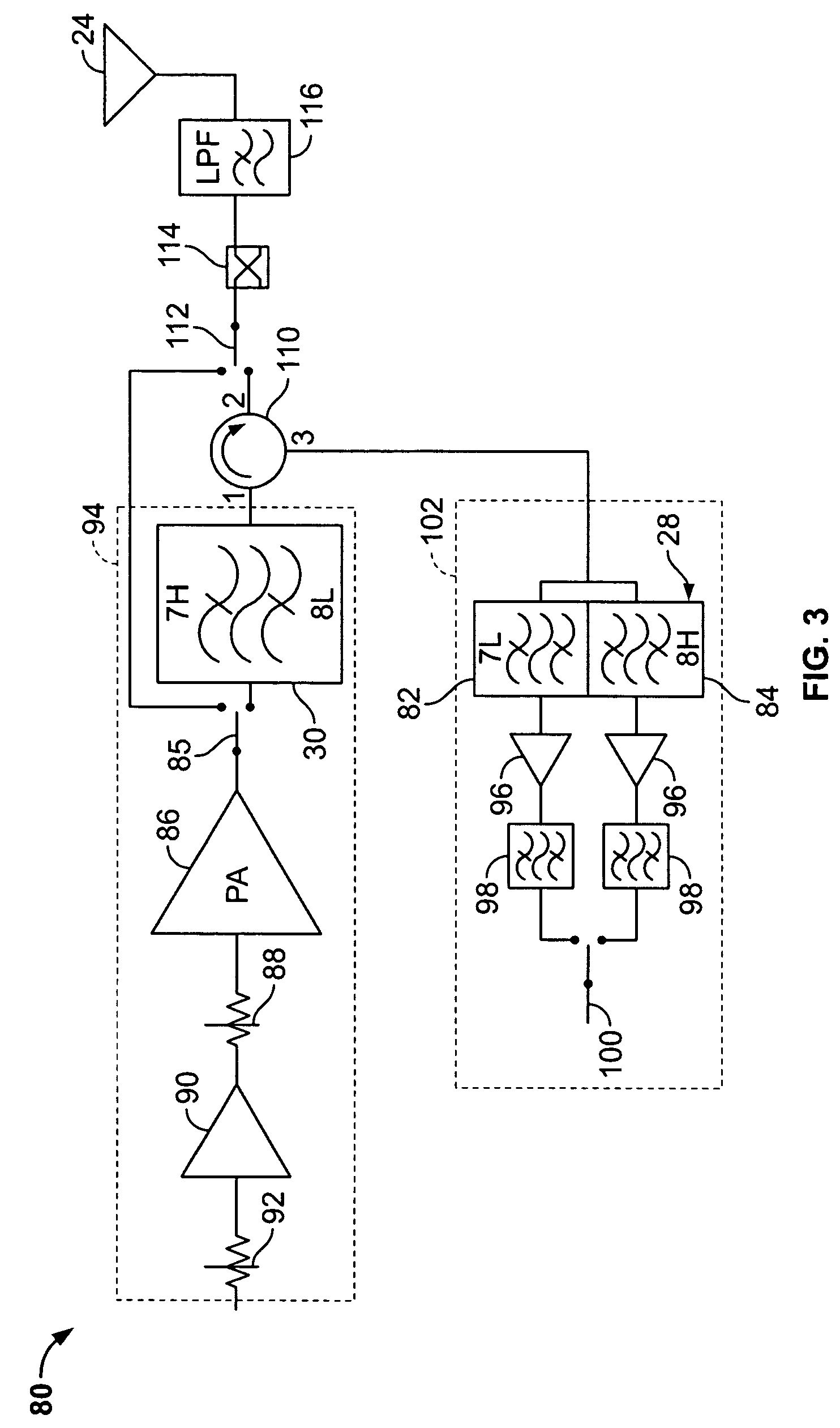 Dual band full duplex mobile radio