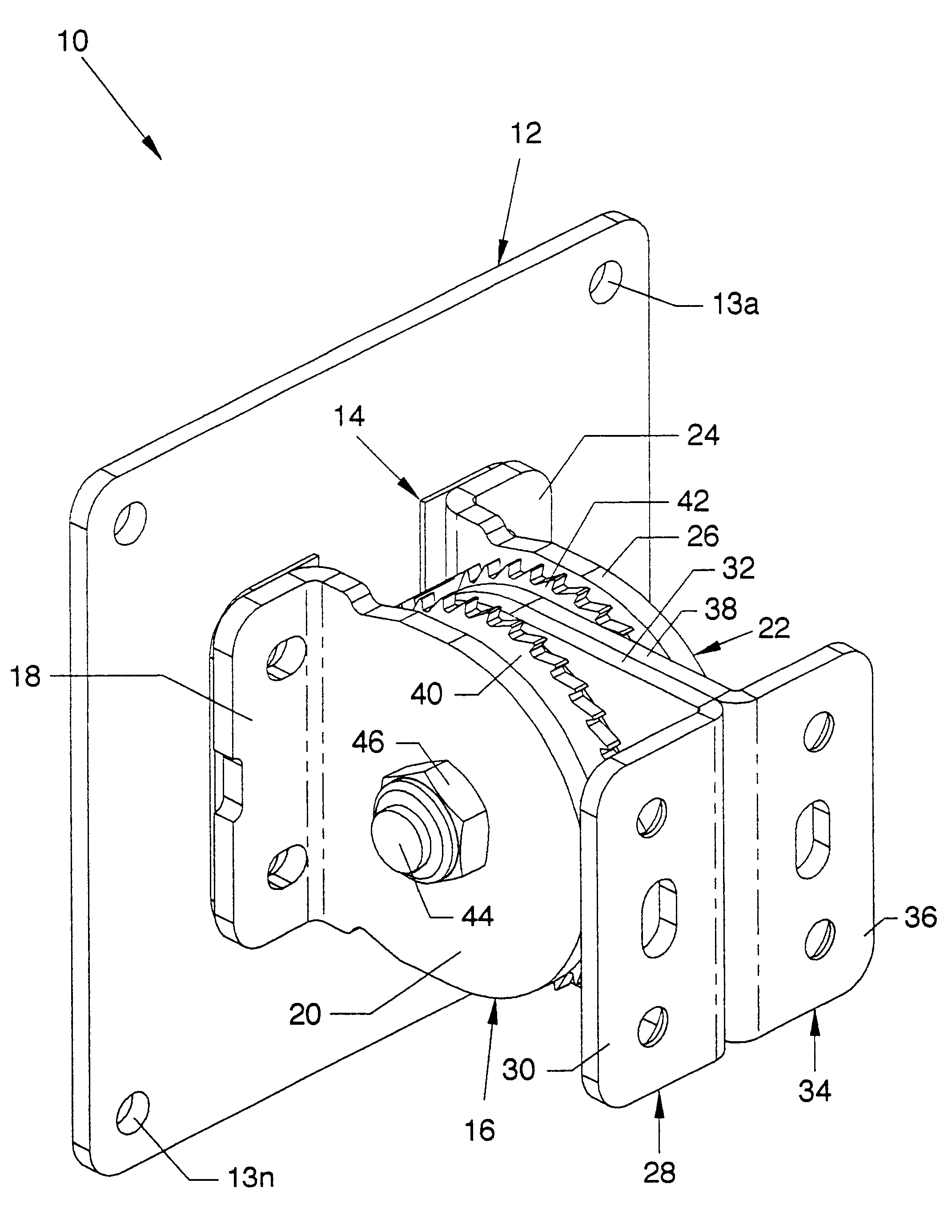 Ratcheted pivot