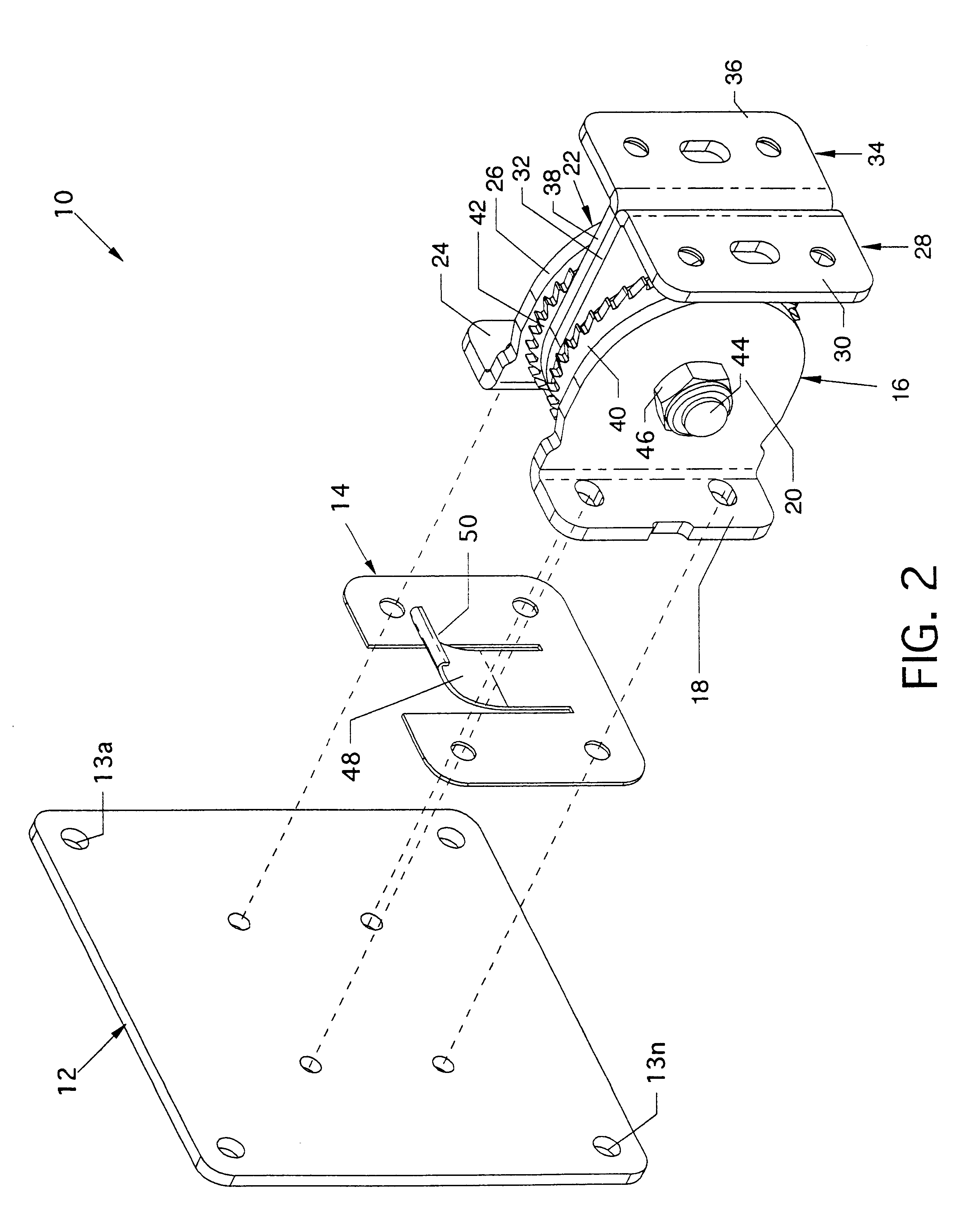 Ratcheted pivot