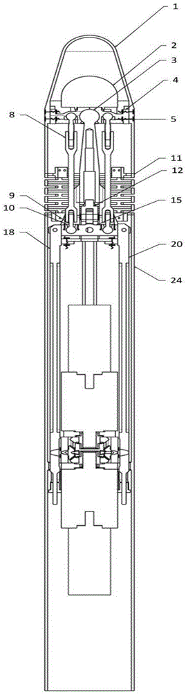 A bevel gear push rod type aircraft head deflection drive device