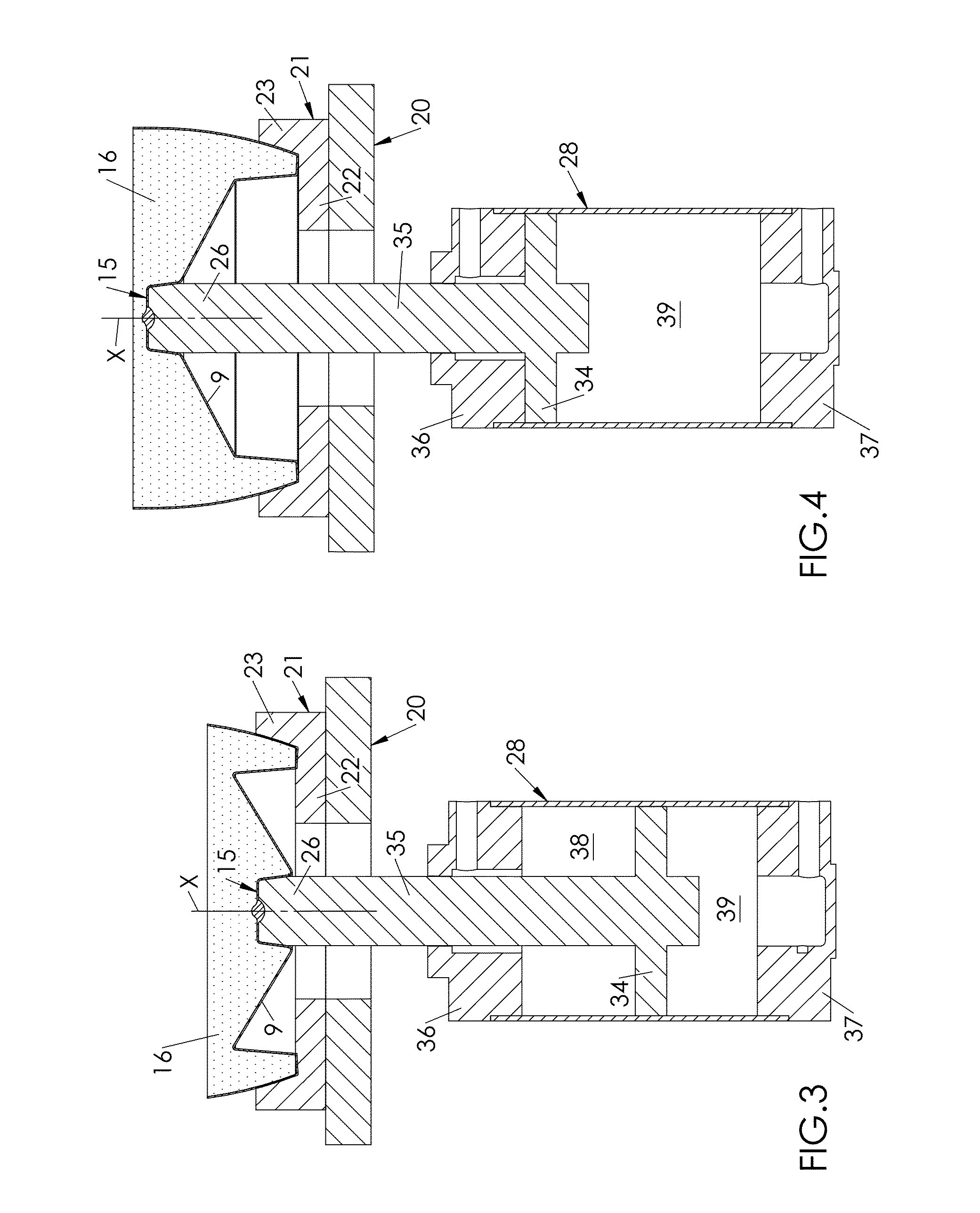 Machine and method for processing filled containers having an invertible diaphragm