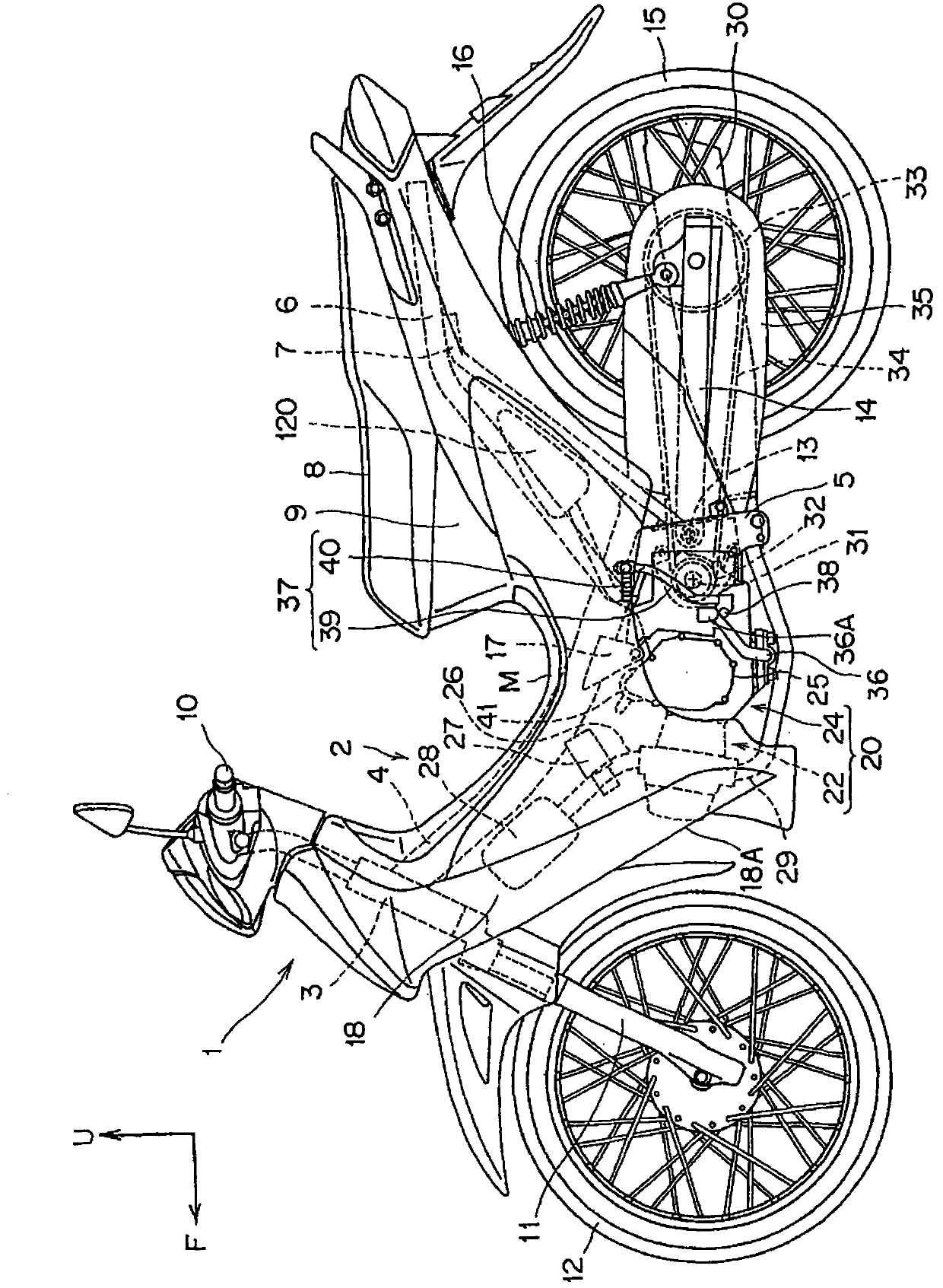 Cooling device of a power unit