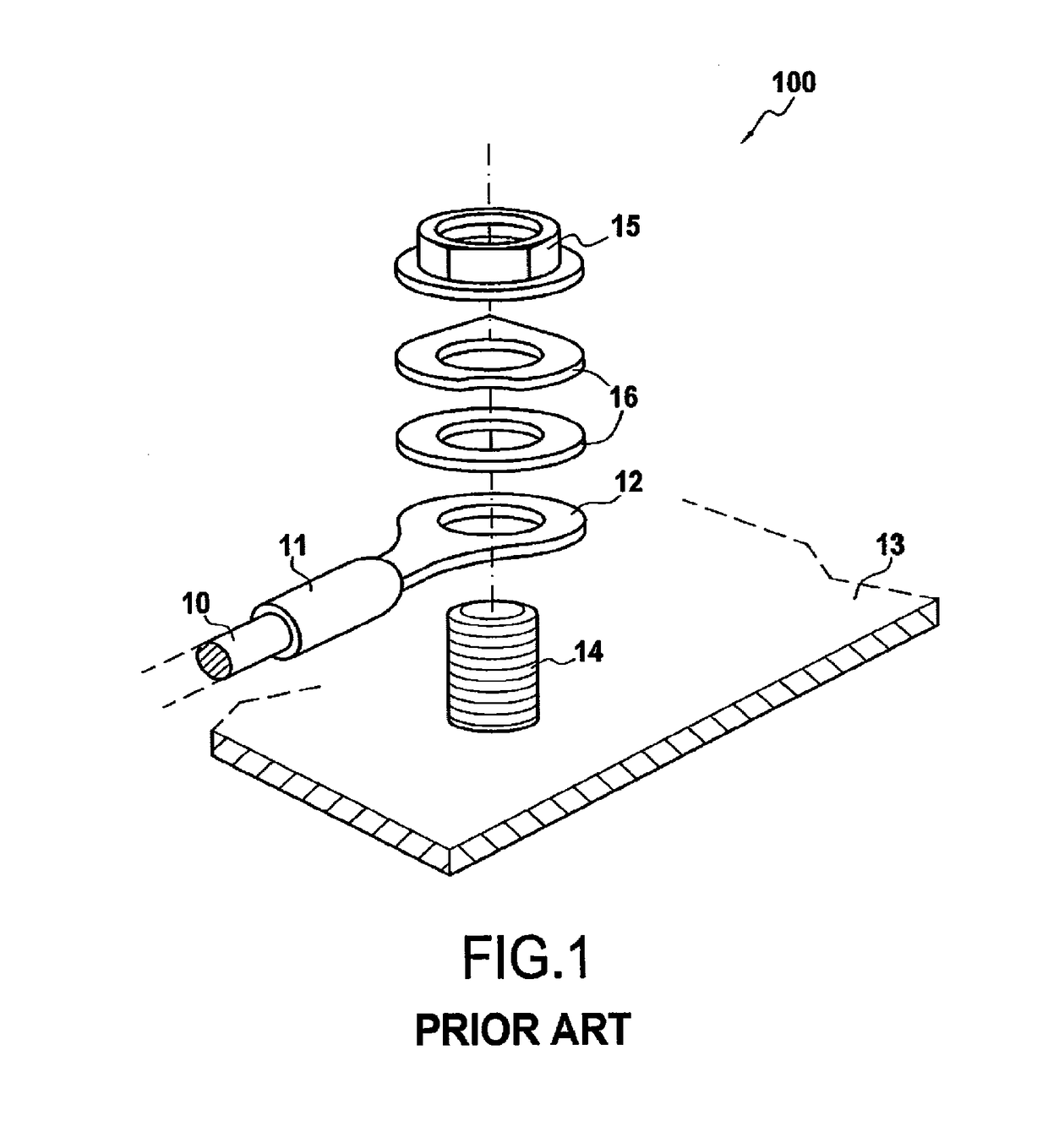 Electrical connection device in an aircraft