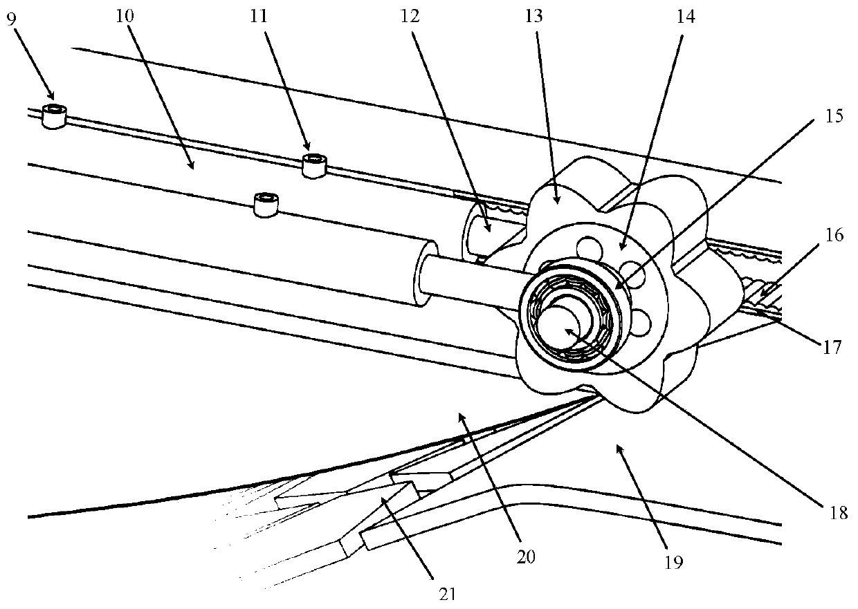 Embedded type bow ice breaking device based on resonance principle