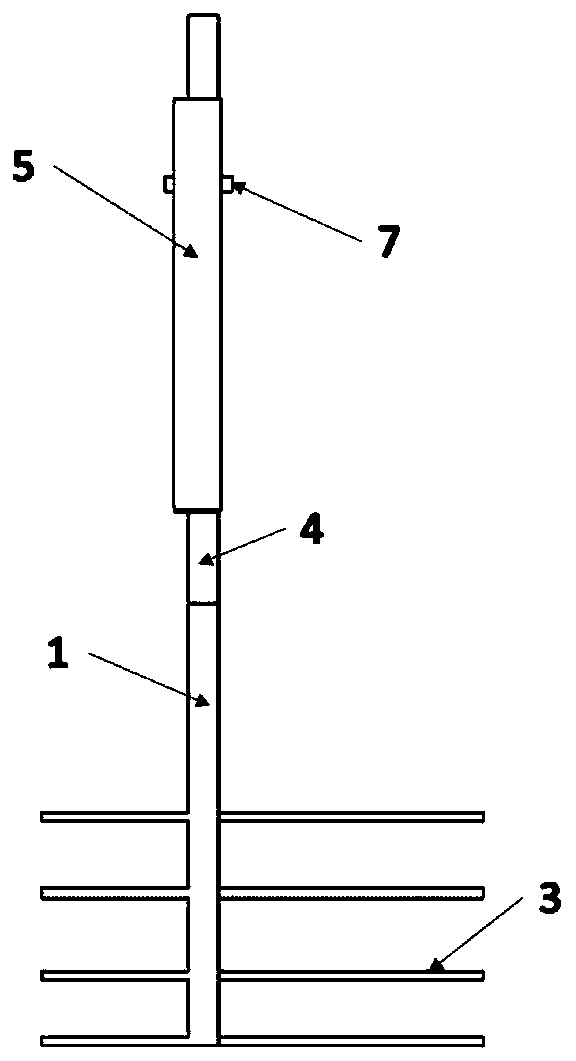 Embedded type bow ice breaking device based on resonance principle