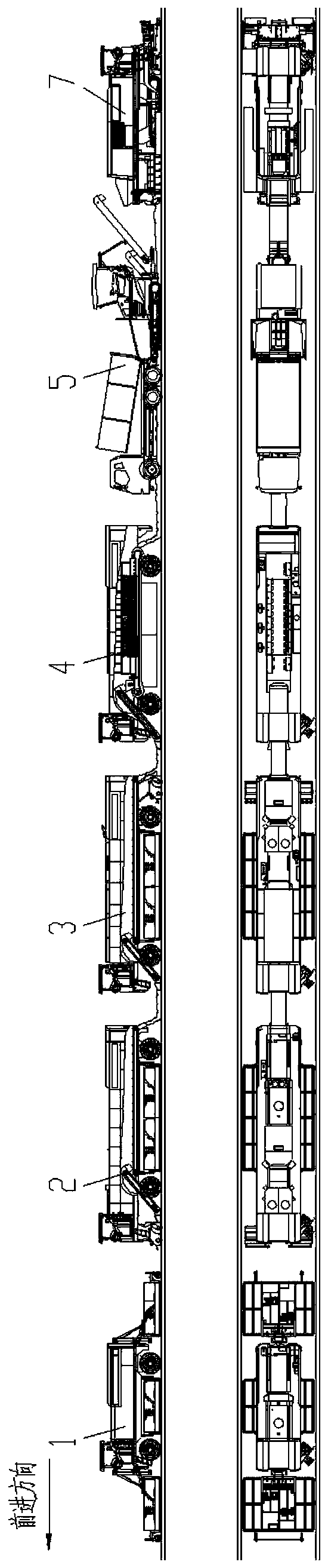 Layered thermal milling equipment, hot air microwave composite in-situ thermal regeneration complete set and layered construction method