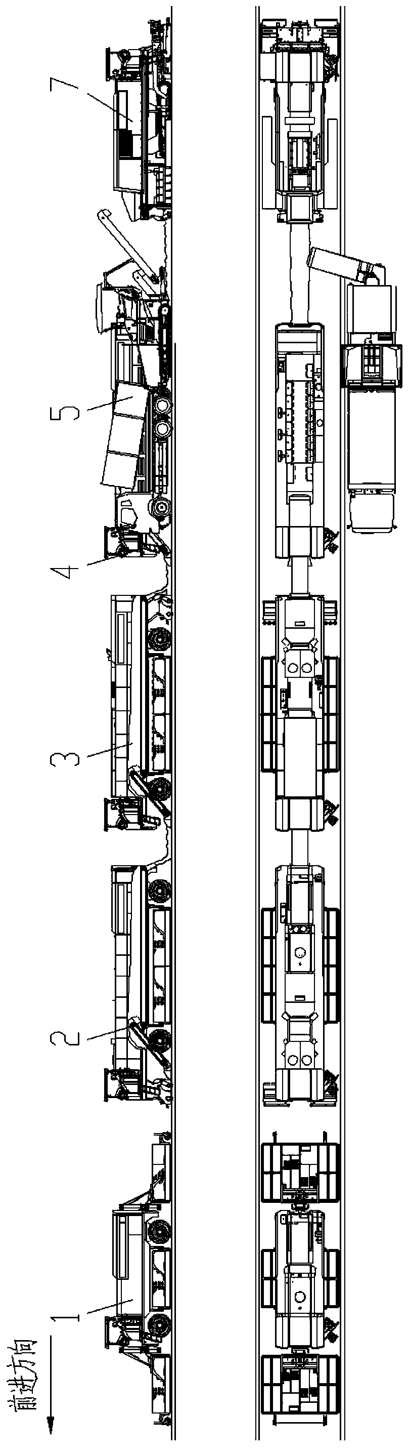 Layered thermal milling equipment, hot air microwave composite in-situ thermal regeneration complete set and layered construction method