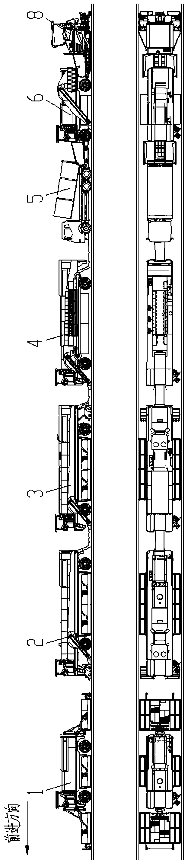 Layered thermal milling equipment, hot air microwave composite in-situ thermal regeneration complete set and layered construction method