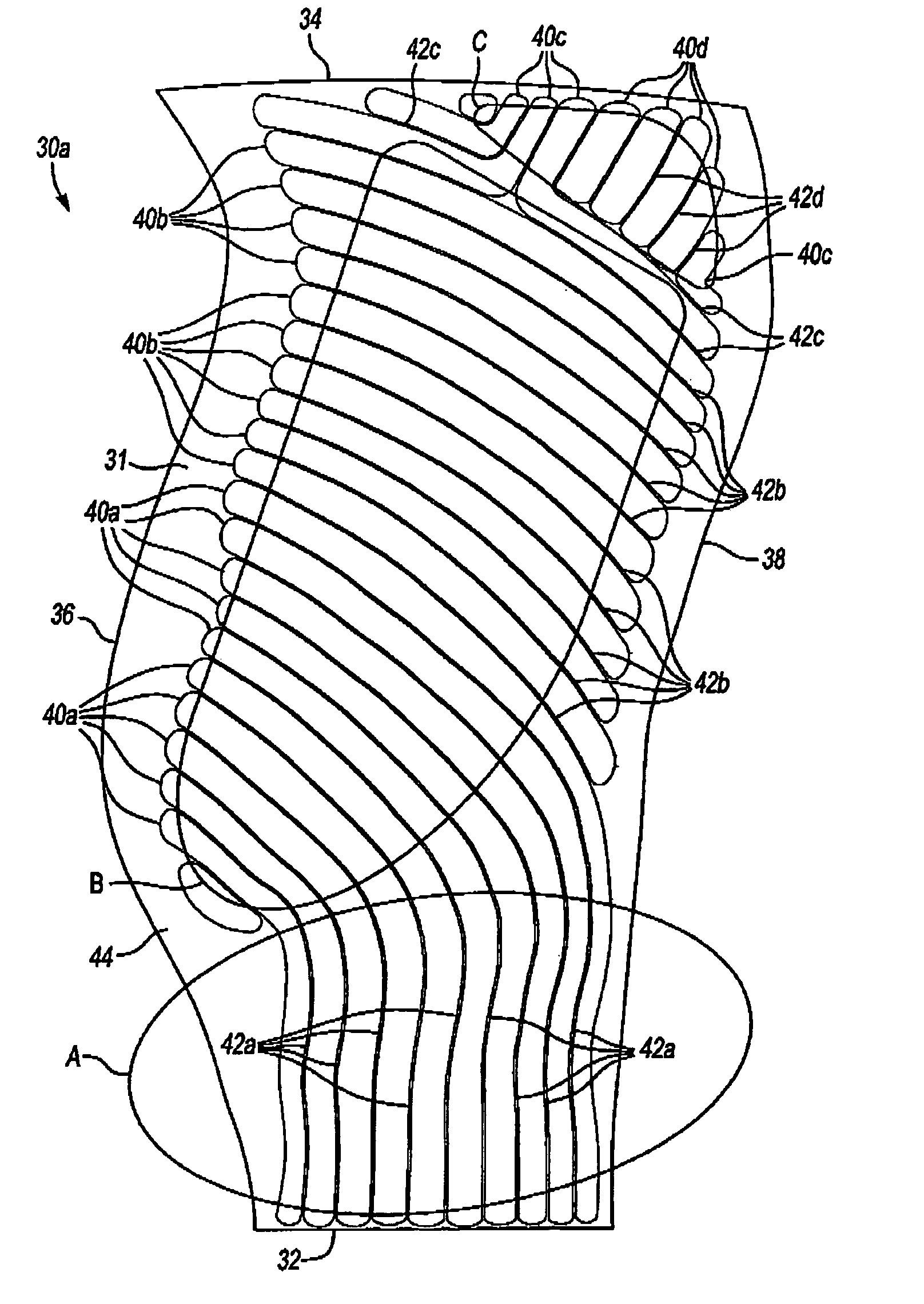 Hollow fan blade for gas turbine engine