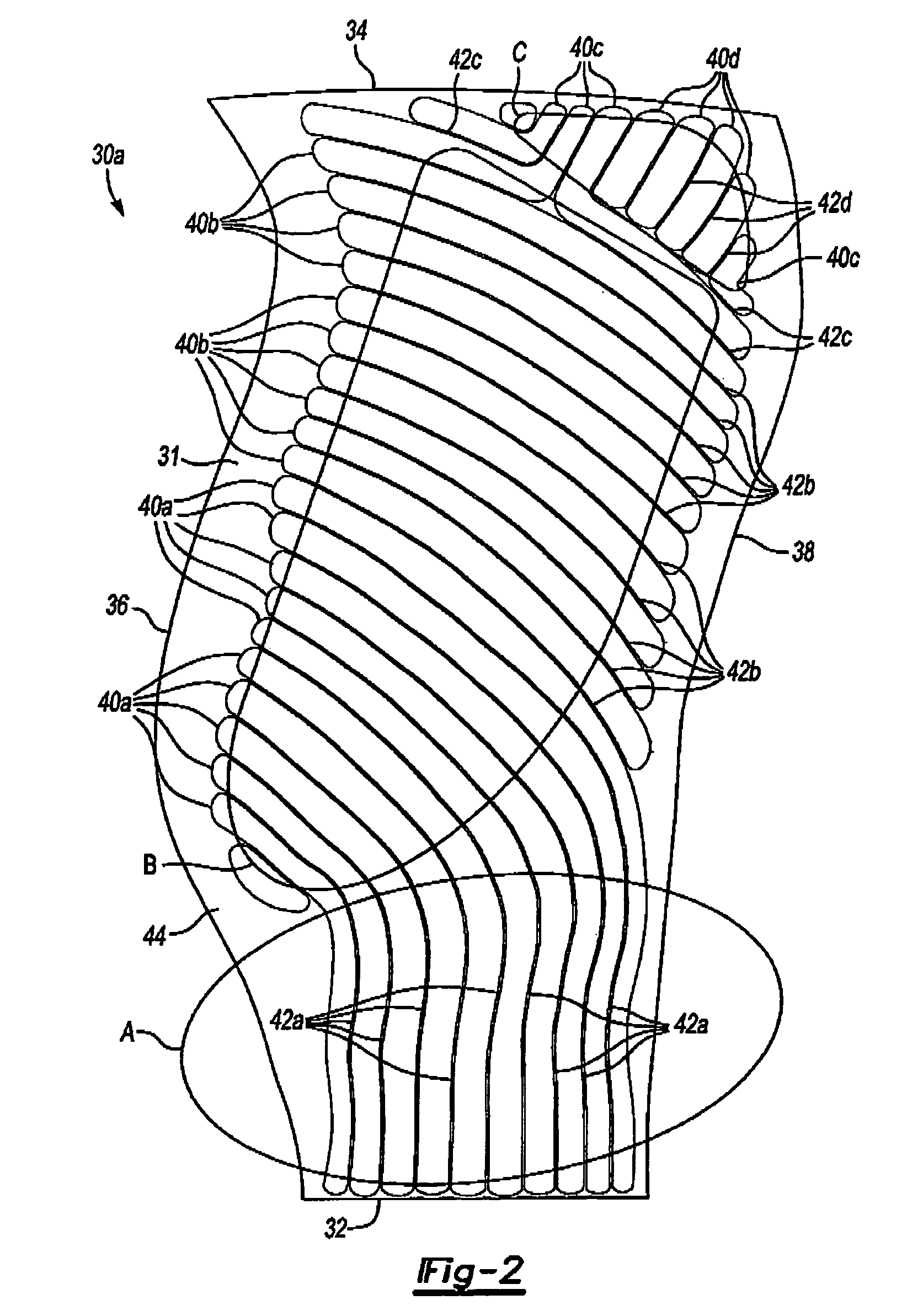 Hollow fan blade for gas turbine engine